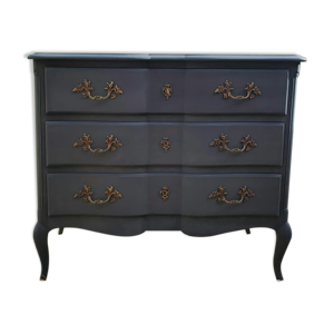 Commode noire mat louis