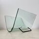 Porte-revues post-moderne en verre courbé Fiam Italy, années 1980