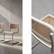 Set of 2 Vintage MidCentury Italian Modern White Wood&French Wicker Chairs