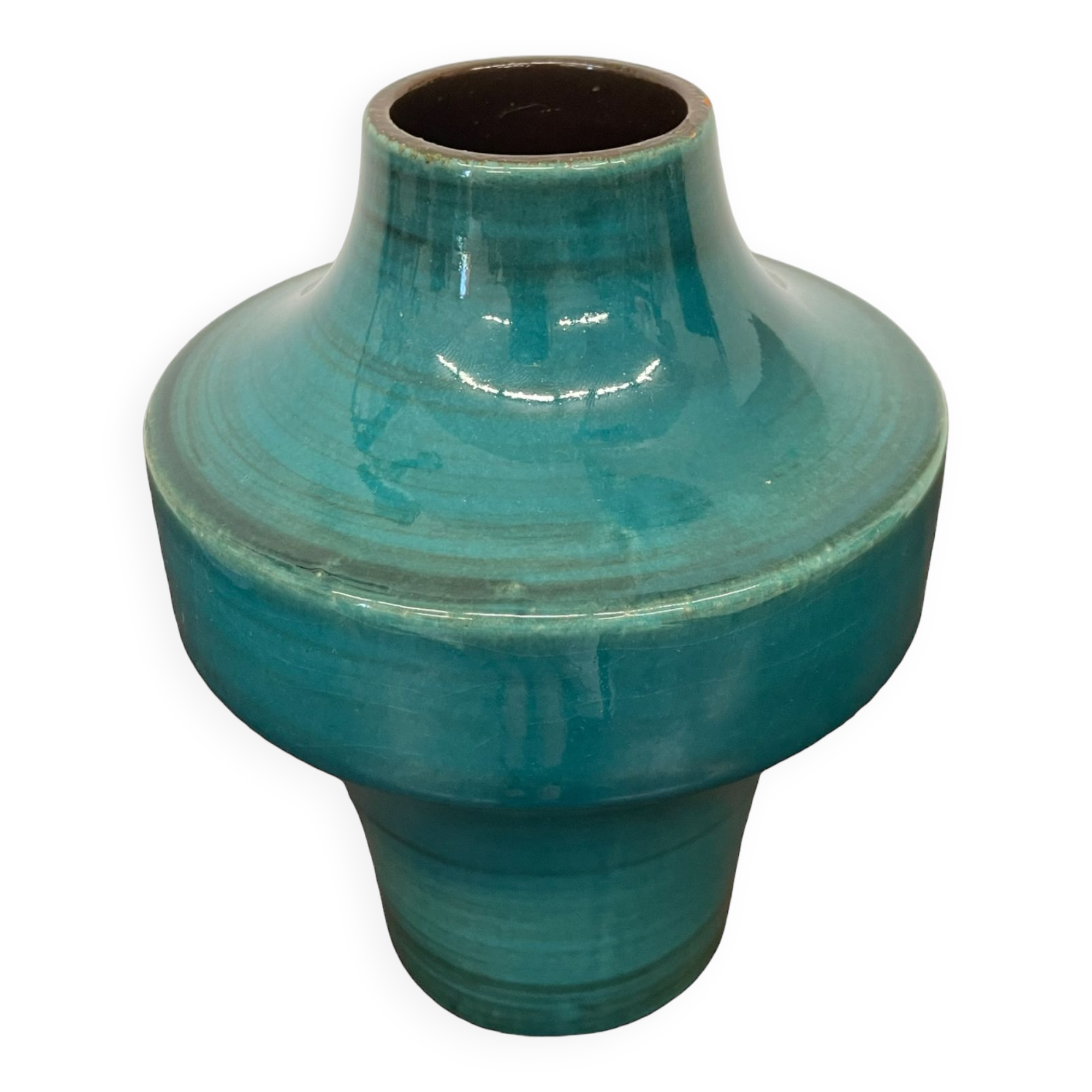 Vase bleu en terre cuite vernissée Germany ref 360.020