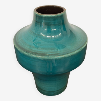Vase bleu en terre cuite vernissée Germany ref 360.020