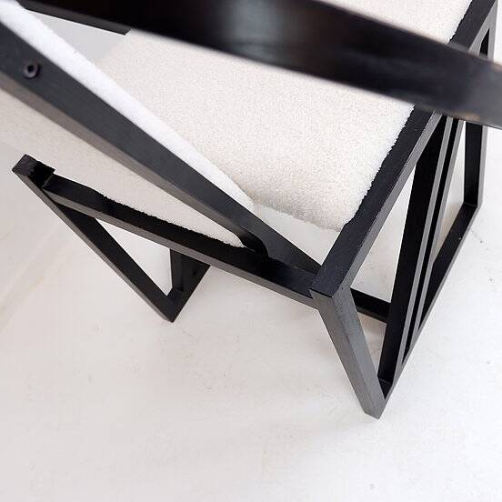 "Contrast" Armchair by Pascal Mourgue 1982 - Faux Sheepskin upholstery