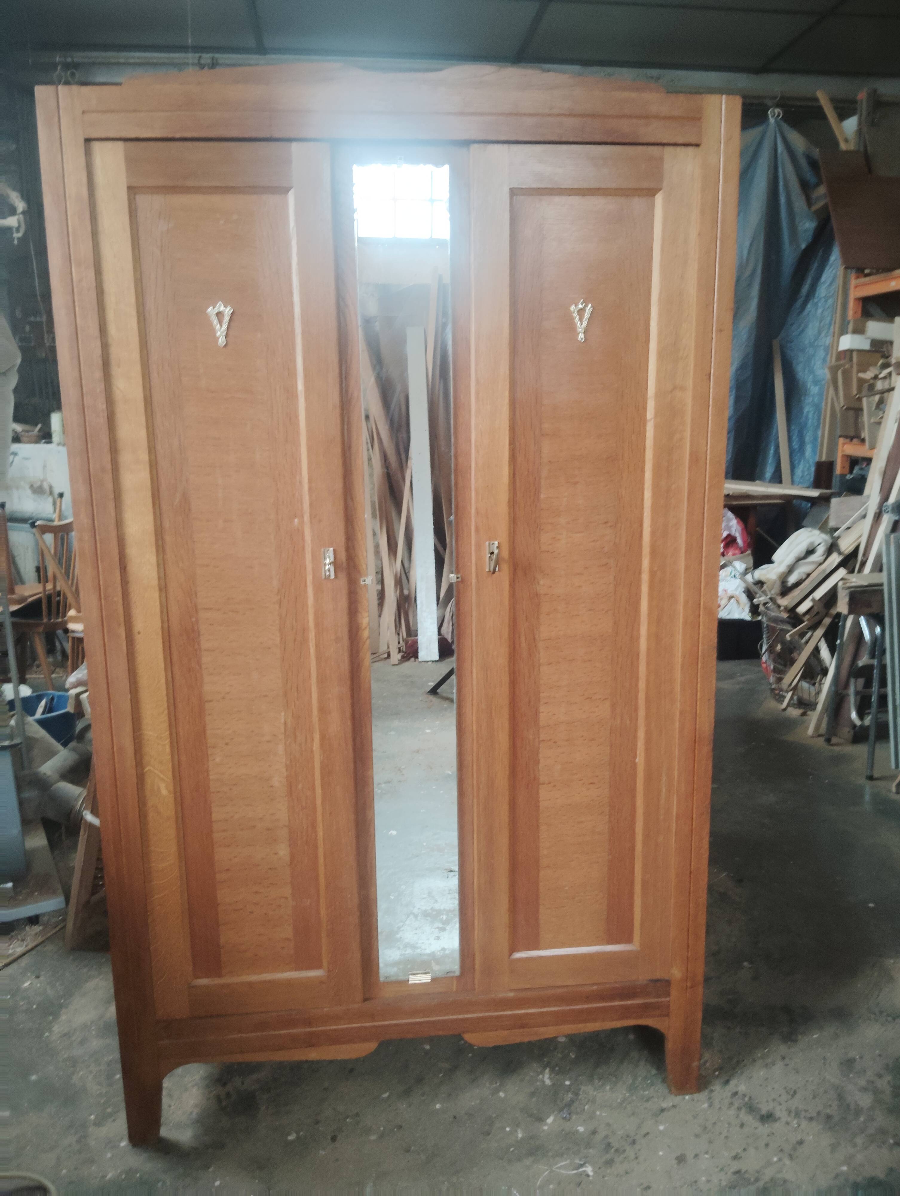 1950s Parisian wardrobe/closet in oak