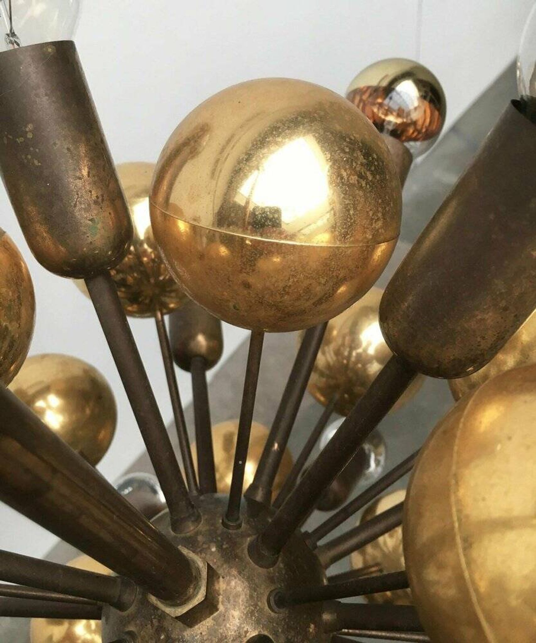 Atomic Brass Ceiling Suspension by Dorothee Becker for Cosack, 1970s.