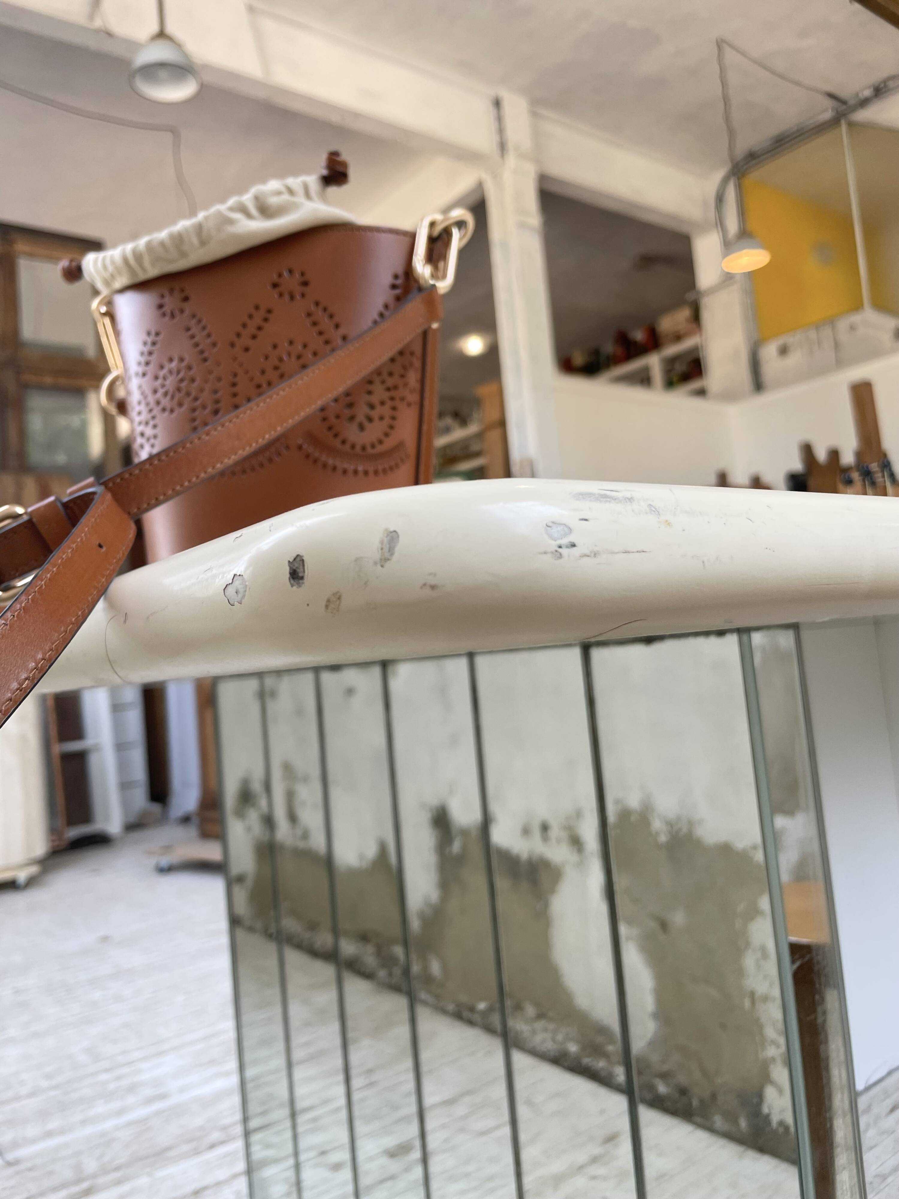 80s lacquered desk and mirror