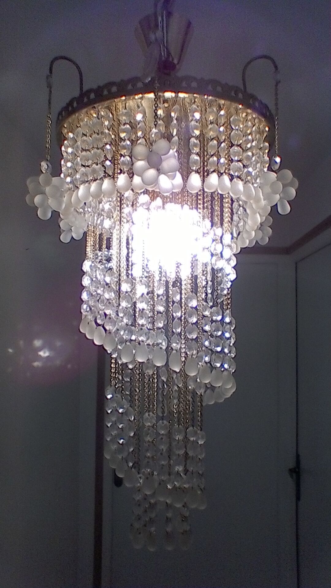 Bohemian glass chandelier vintage
