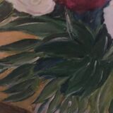 Painting on panel flowers in a vase