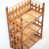 Vintage rattan wall shelf