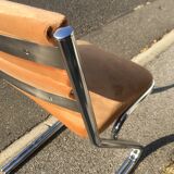 Set de 4 chaises acier chromé et velours