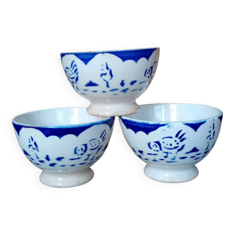 Small blue and white earthenware bowls