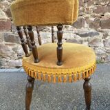 fauteuil de salon Lounge type Crapaud velours des années 1950