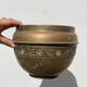 Pot cover in brass chiseled 1960 art nouveau