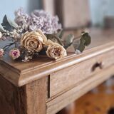 Old open walnut buffet