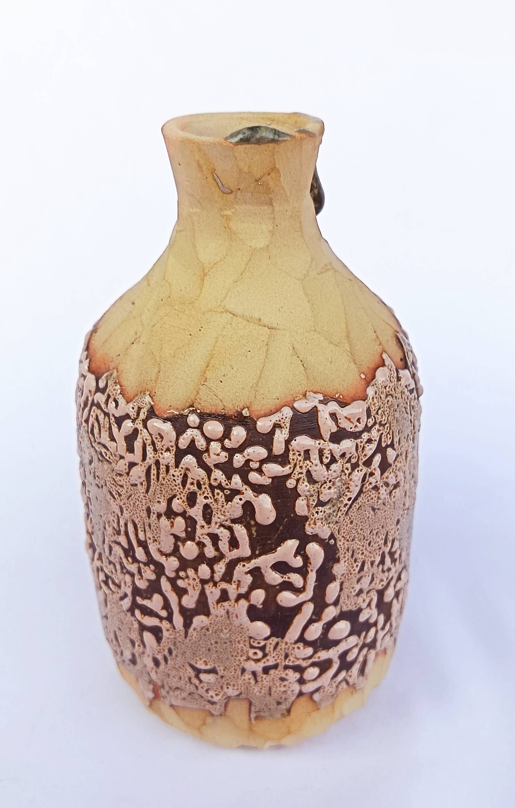 Glazed stoneware single-stem vase, handmade ceramic