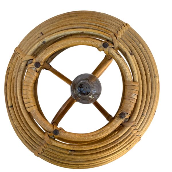 Paire de lampes en Rotin style Louis Sognot 60’s