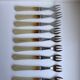 Set of 9 forks with horn dessert 50/60s