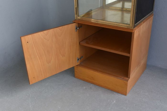 Brass and wood store window