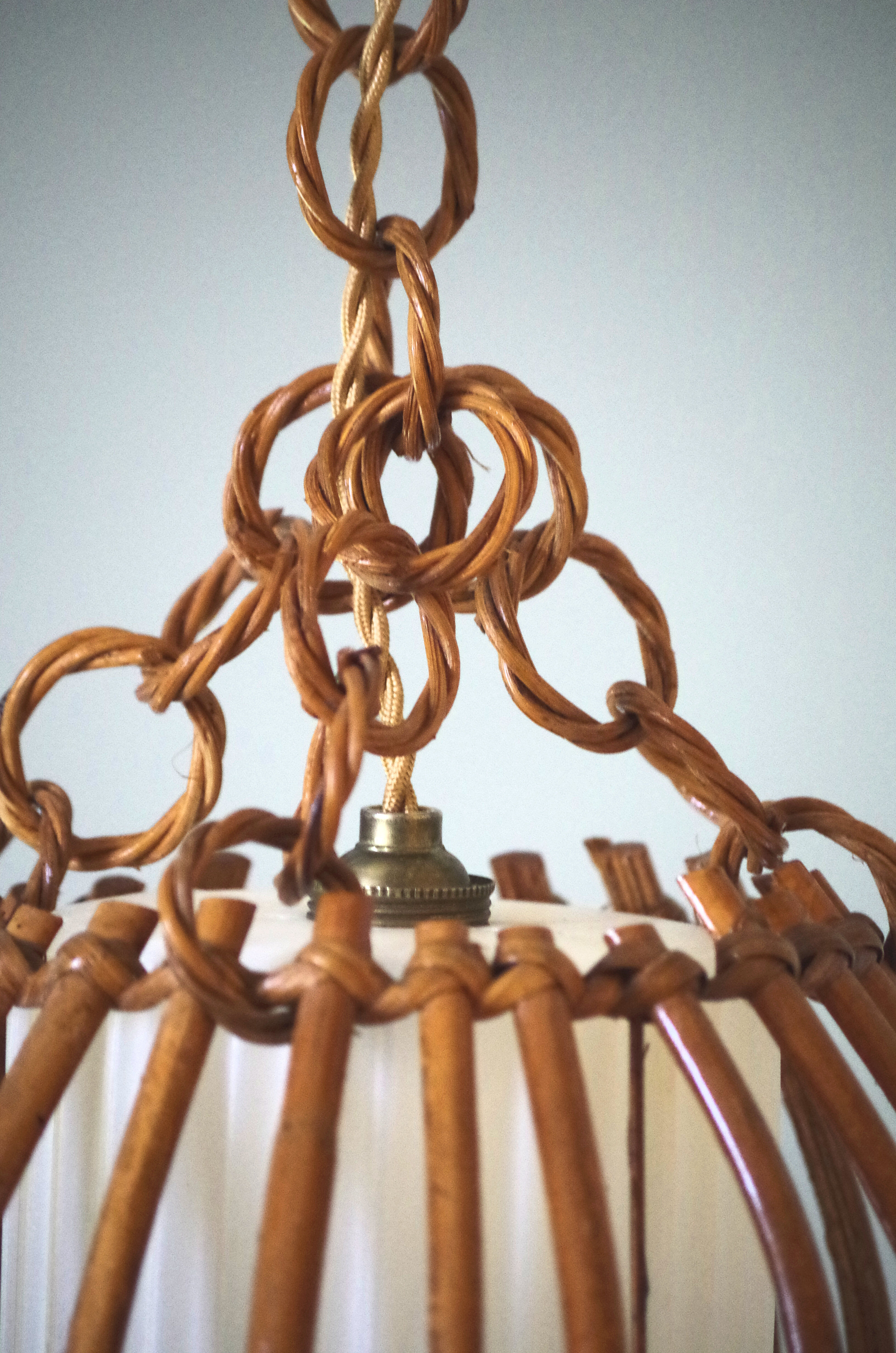 Vintage rattan hanging lamp