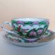 Canton porcelain tea service with 6 cups and teapot.
