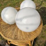 Art Deco globe in white opaline