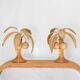 Paire de lampes «palmier» en rotin