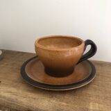 Ceramic stoneware cup and saucer