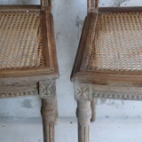 Pair of antique canned chairs Henri II