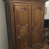 Louis XIII style wardrobe in solid oak wood