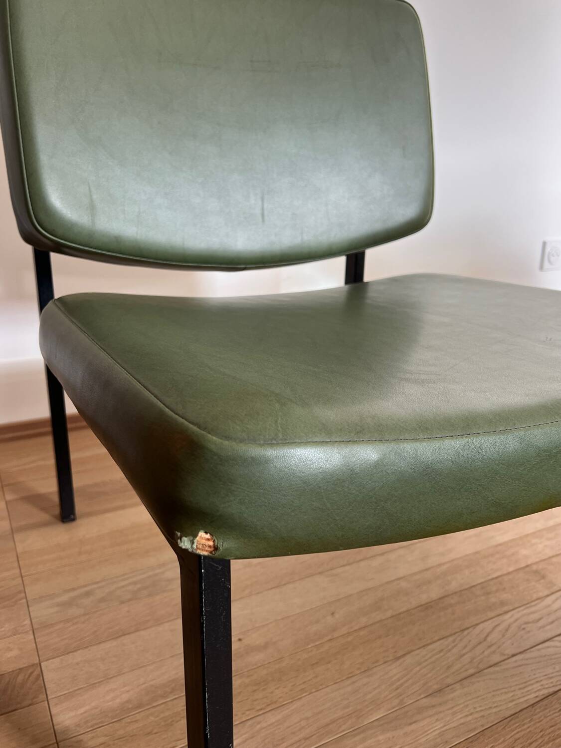Pair of vintage leatherette armchairs