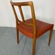 Chaises de salle à manger danoises en teck et cuir du milieu du siècle par Johannes Andersen pour Uldum Møbelfabrik, années 1950, lot de 4