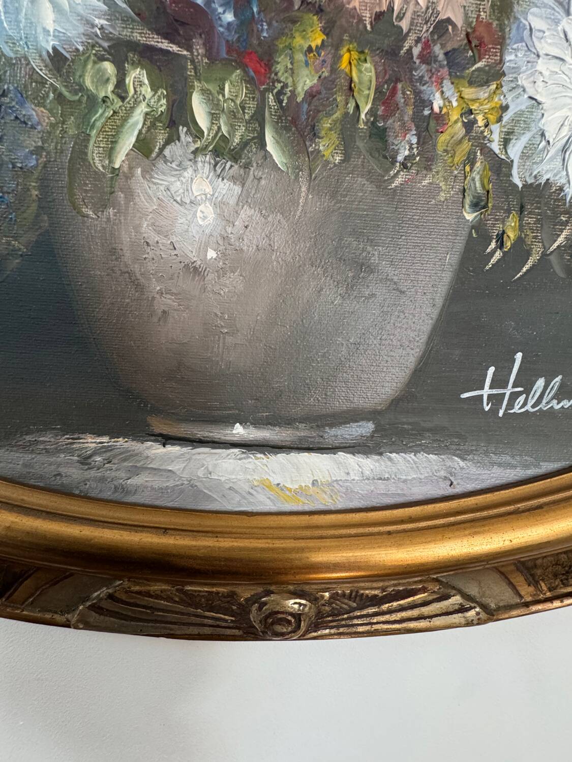 Still life with dahlias signed early 20th century