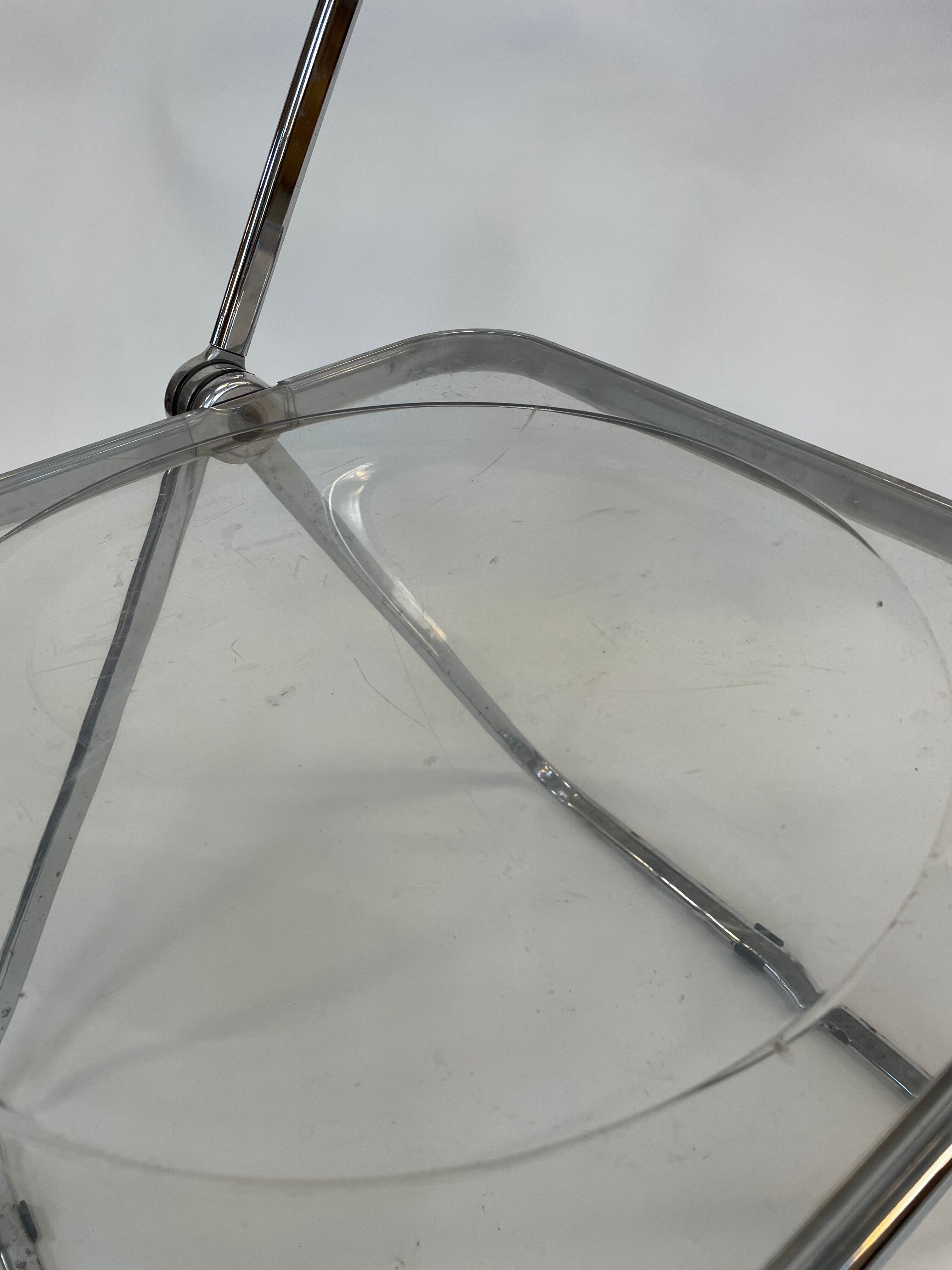 Giancarlo piretti plia lucite folding chair for castelli