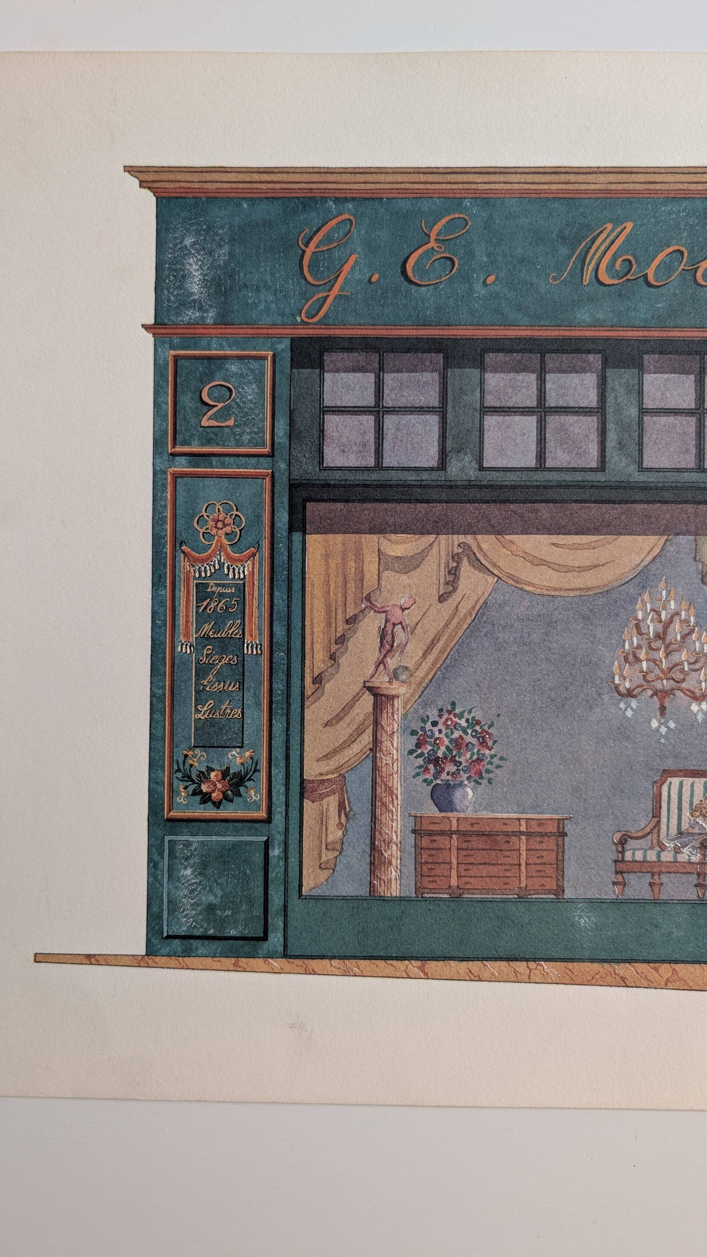 Lithograph "G. E. Mouret - antiques" – Catherine d'Ortoli