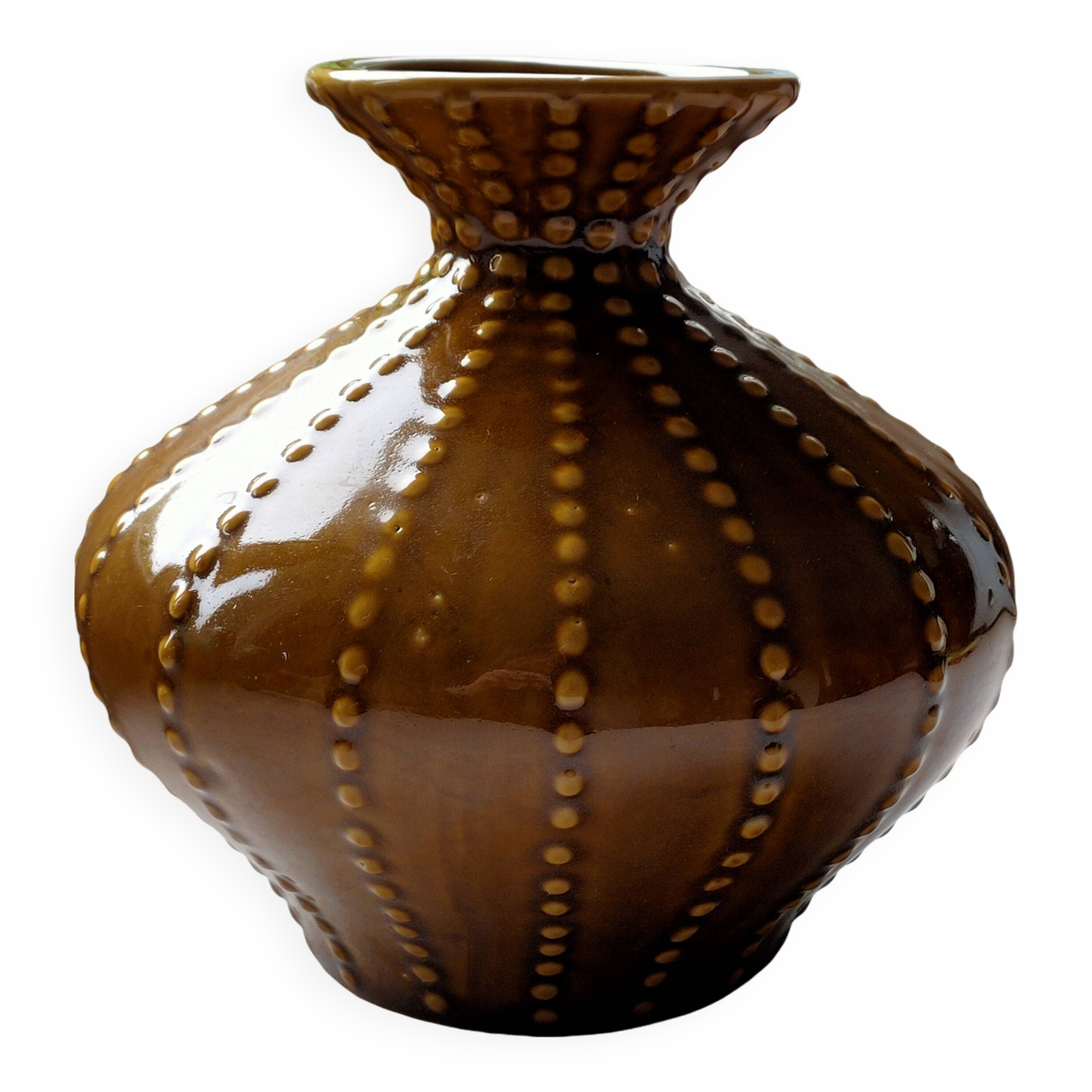 Pear-shaped ceramic vase.