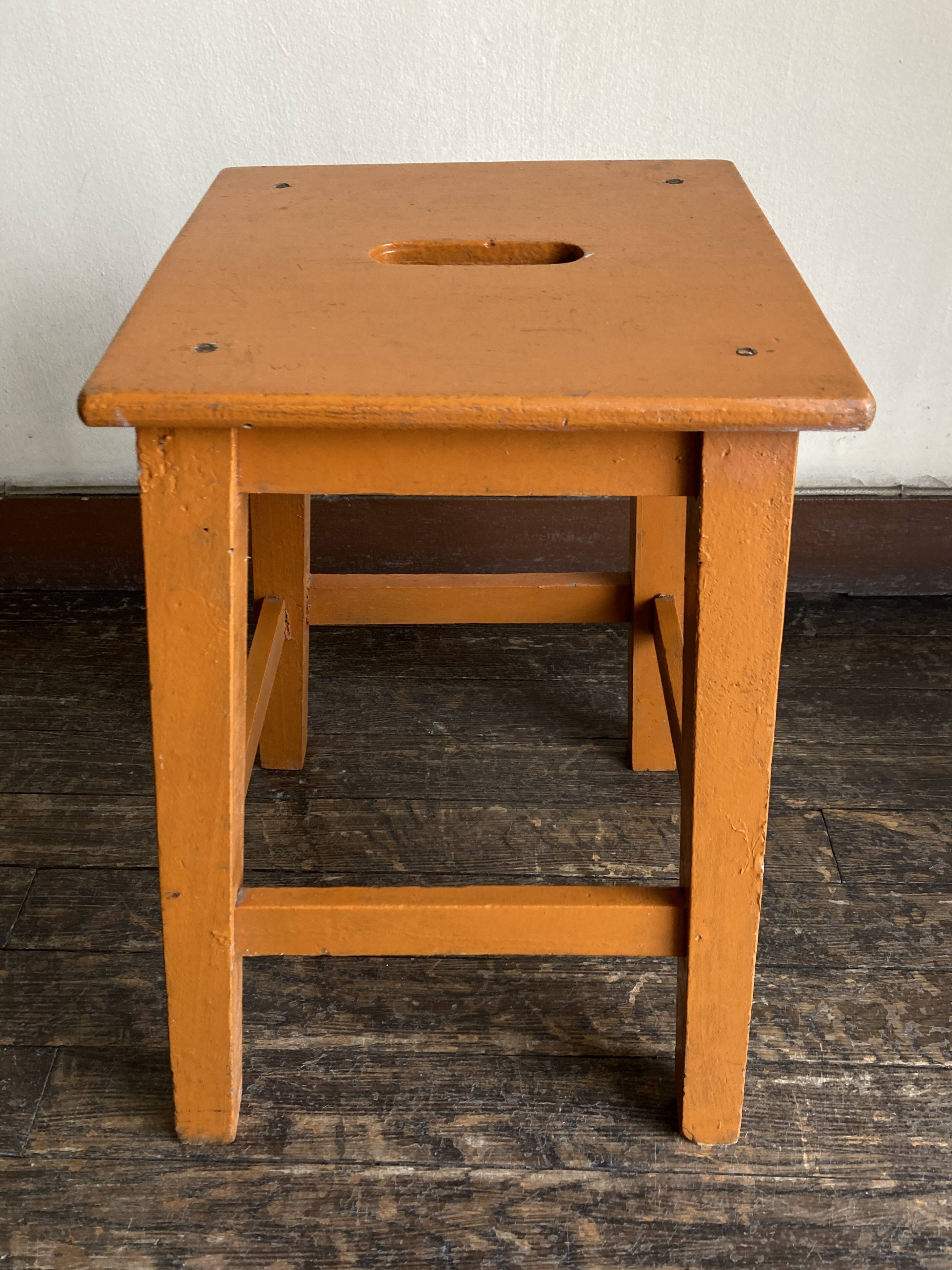 Farm stool folk art original barn painting