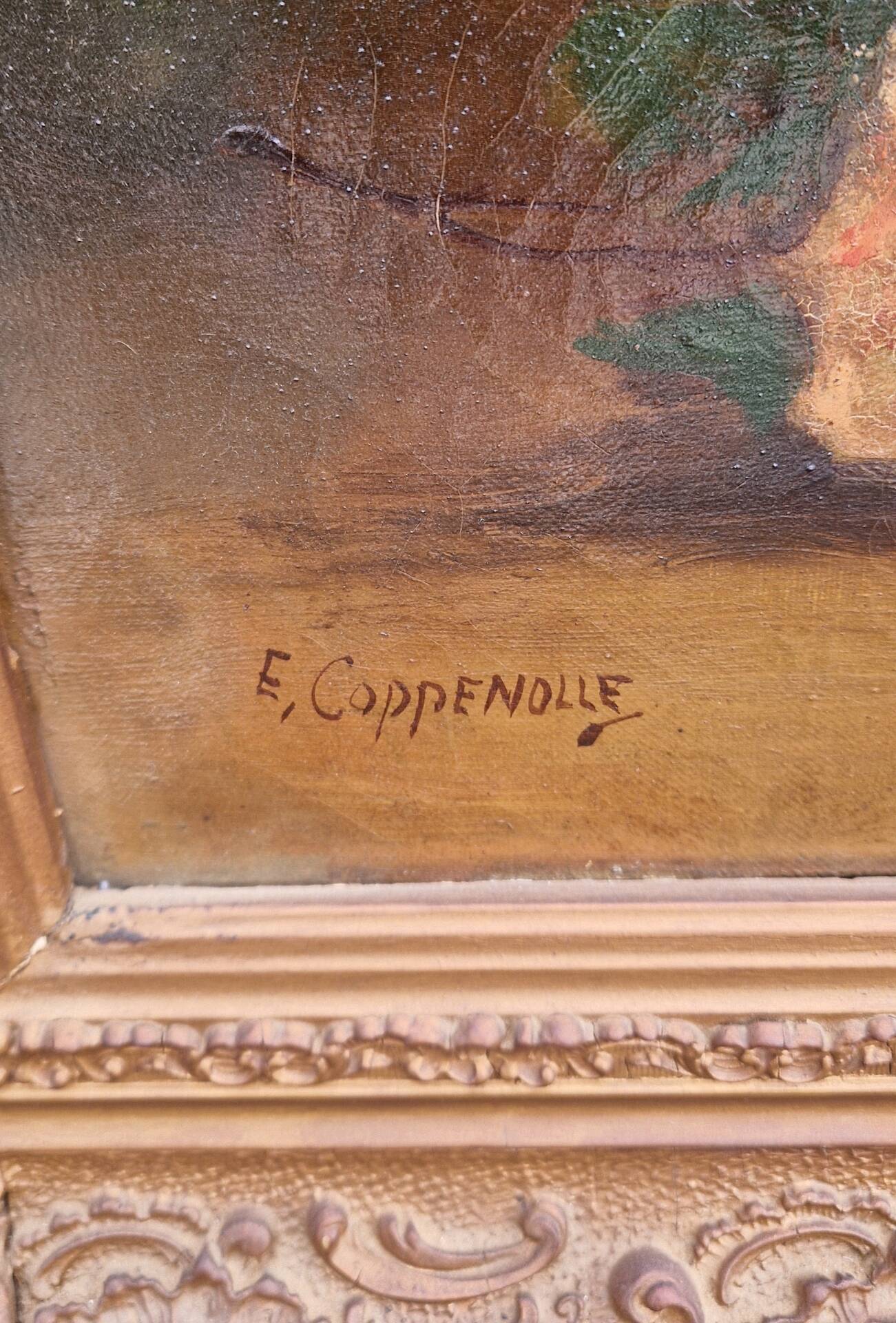 Huile sur toile – Bouquet de fleurs par Edmond van Coppenolle