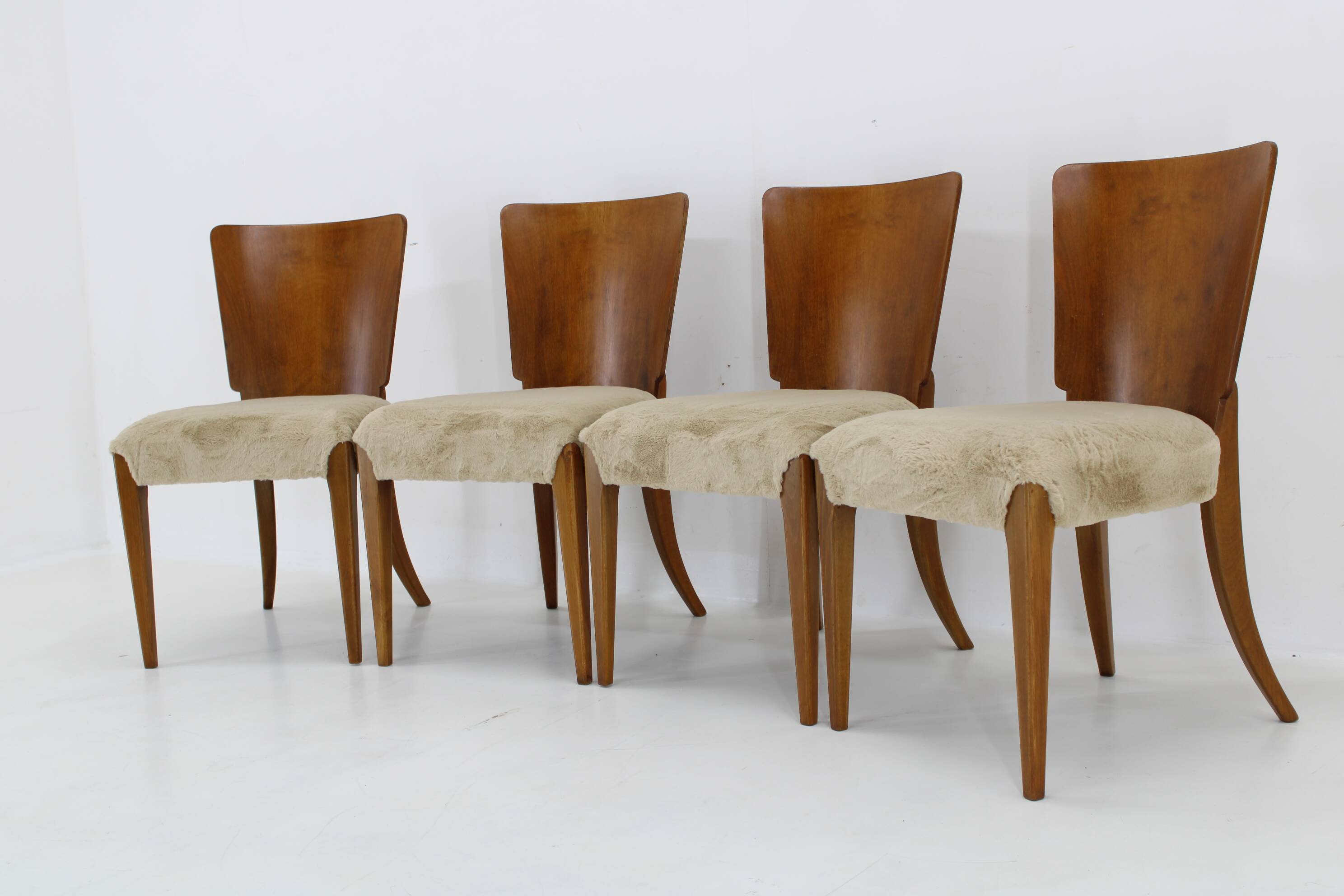 Chaises de Salle à Manger Jindrich Halabala H-214 des années 1950 pour UP Závody, Set de 4