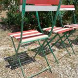 6 folding metal bistro chairs from the 1930s