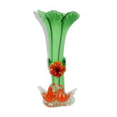 Vase en verre du milieu du siècle, années 1960.