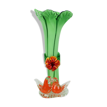 Vase en verre du milieu du siècle, années 1960.