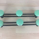 4 vintage wall hooks 50s, 10 green balls