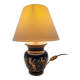 Lampe de table faïence de Gien décor Renaissance fond bleu