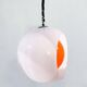 Suspension "Eclisse" en verre de Murano blanc et orange du milieu du siècle, par Carlo Nason pour Mazzega, Ita