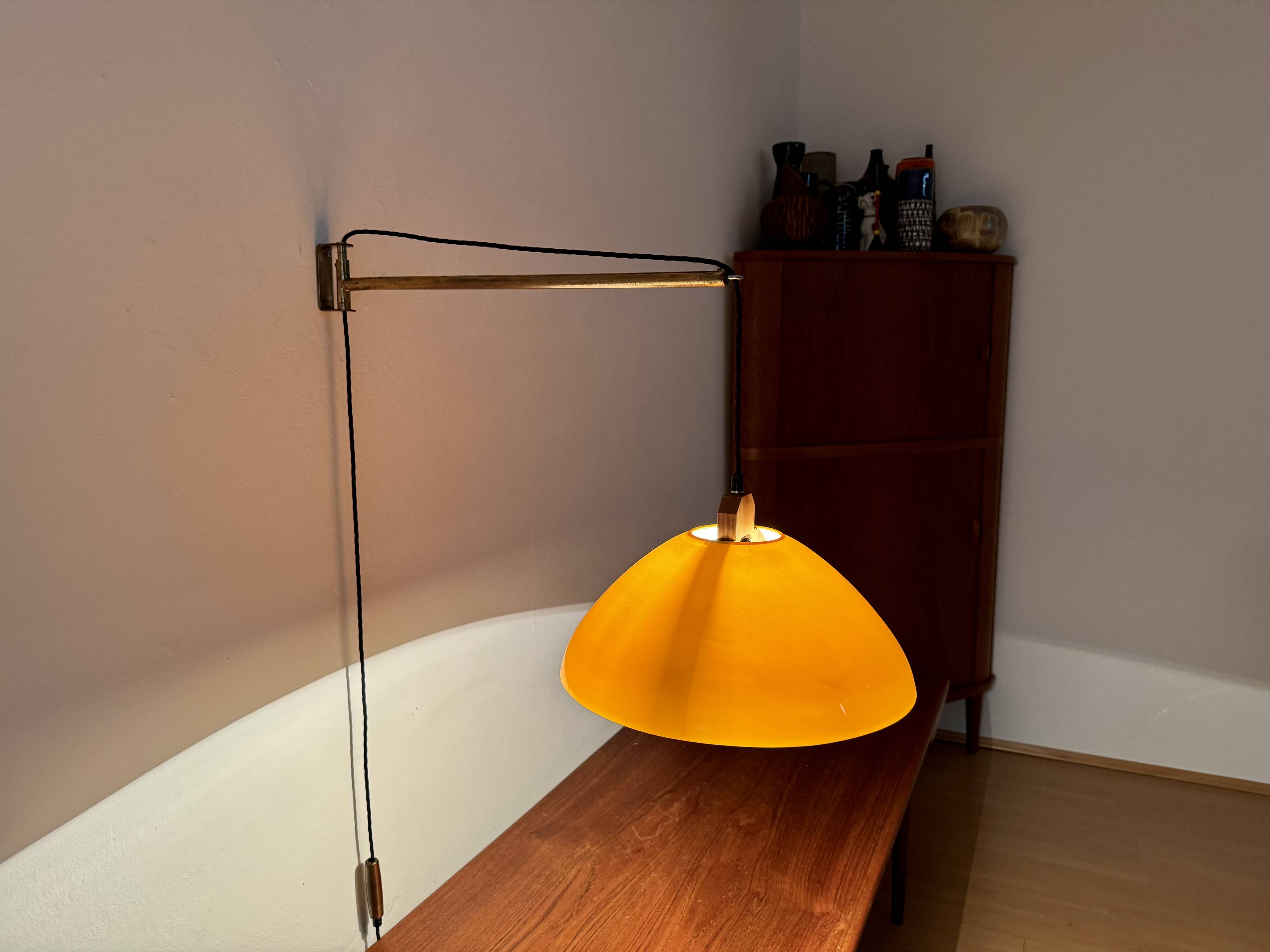 Large Adjustable Brass Wall Lamp