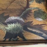 According to Emile GALLE: Rectangular wooden tray with marquetry decoration