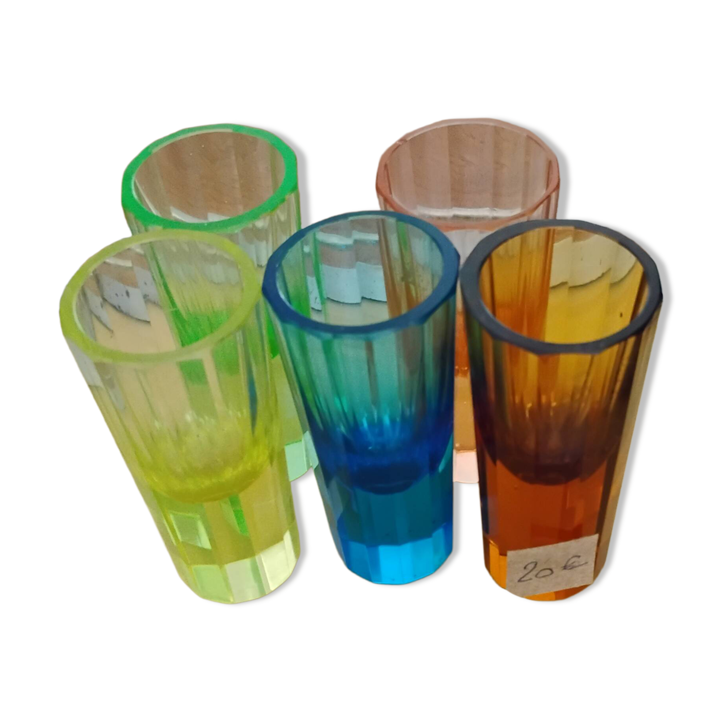 5 petits verres multicolore