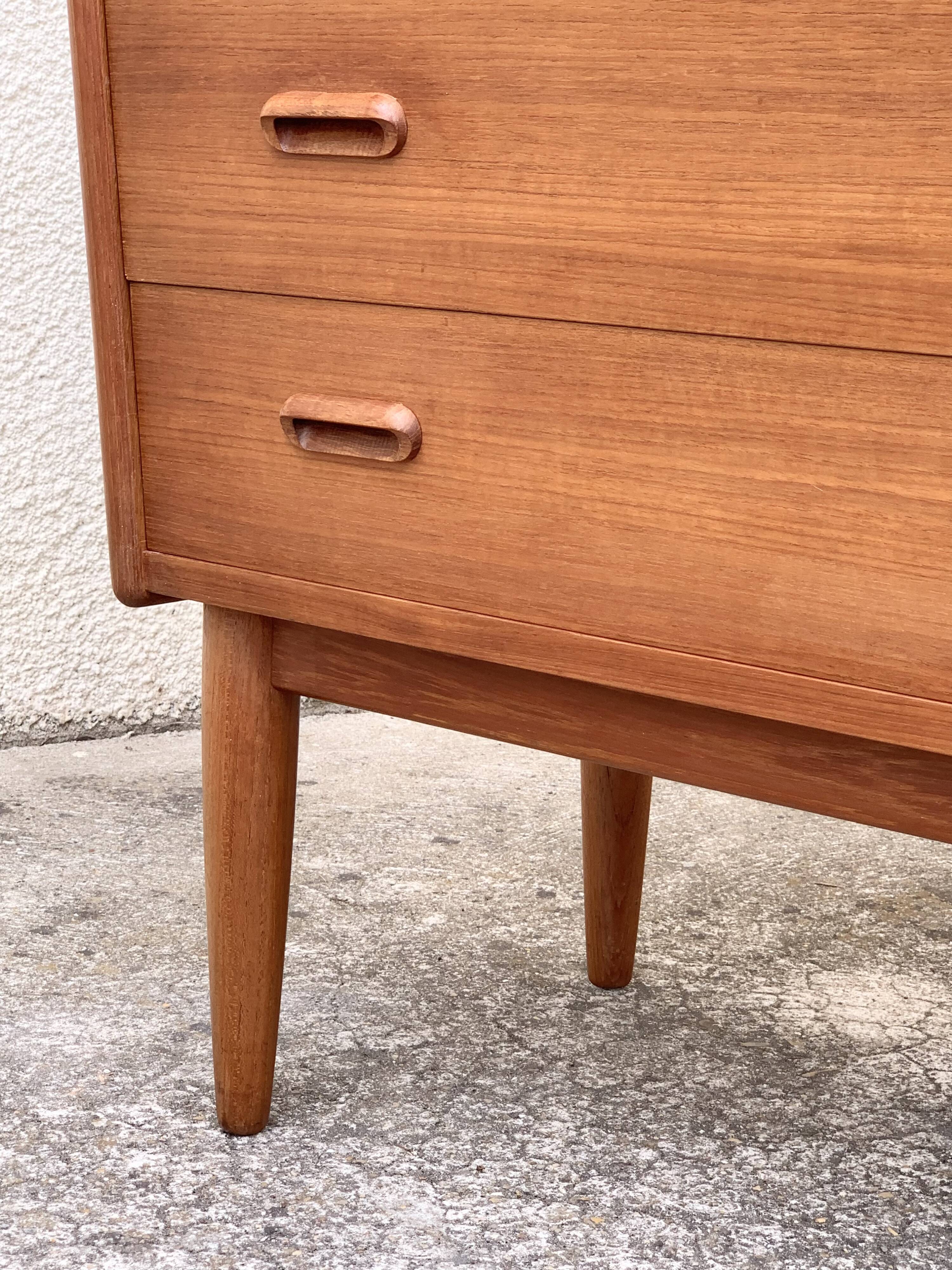 Secretary chest of drawers Teak by Arne Wahl Iversen for Falster Modelfabrik 1960