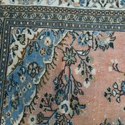 Tapis persan classique bleu et saumon, 318x410 cm