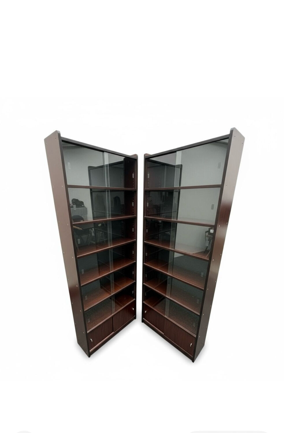 Pair of vintage display bookcases – 1960s