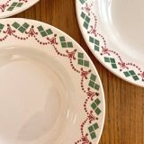 3 vintage Art Deco soup plates by Hamage & Moulin des Loups